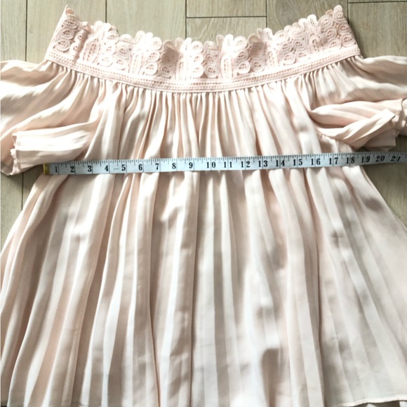 Seed Heritage Pleated Off Shoulder Top in Light Pink Size S - Picture 4 of 10
